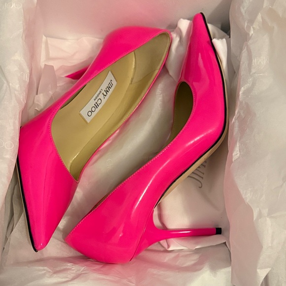 Jimmy Choo Hot Pink Stiletto Heels - Picture 1 of 7